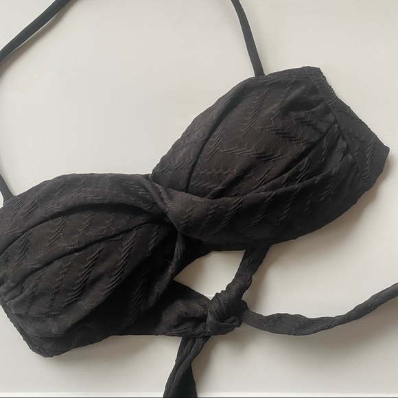 Black Bandeau Bikini with Removable Halter Strap - Picture 1 of 4
